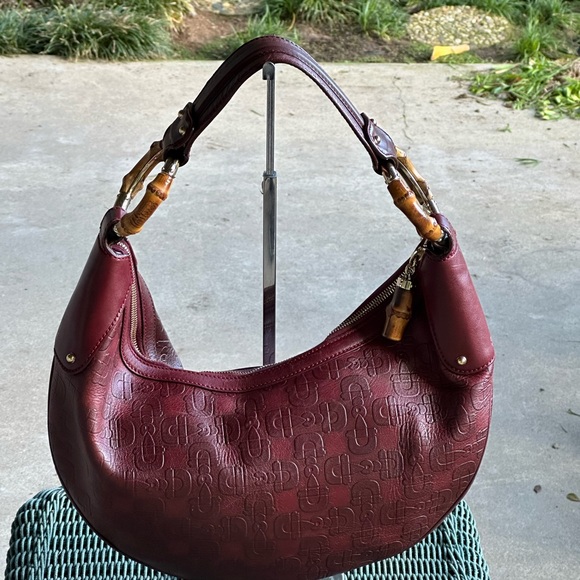 ❤️🔥🚫SOLD🚫AUTHENTICATED Bordeaux Gucci horse bit bamboo hobo bag❤️🔥 - Picture 11 of 13